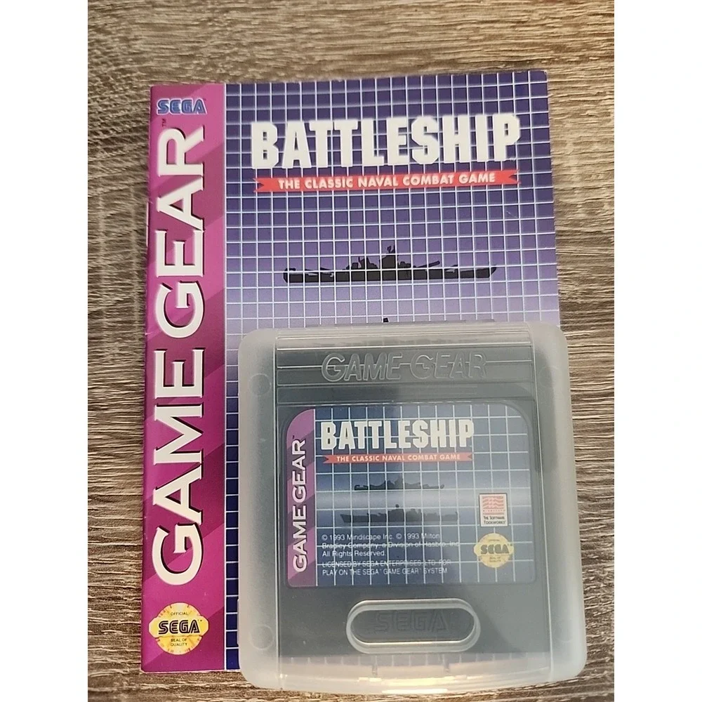 RARE USED SEGA BATTLESHIP GAME‎ GEAR WITH CASE & INSTRUCTION MANUAL
